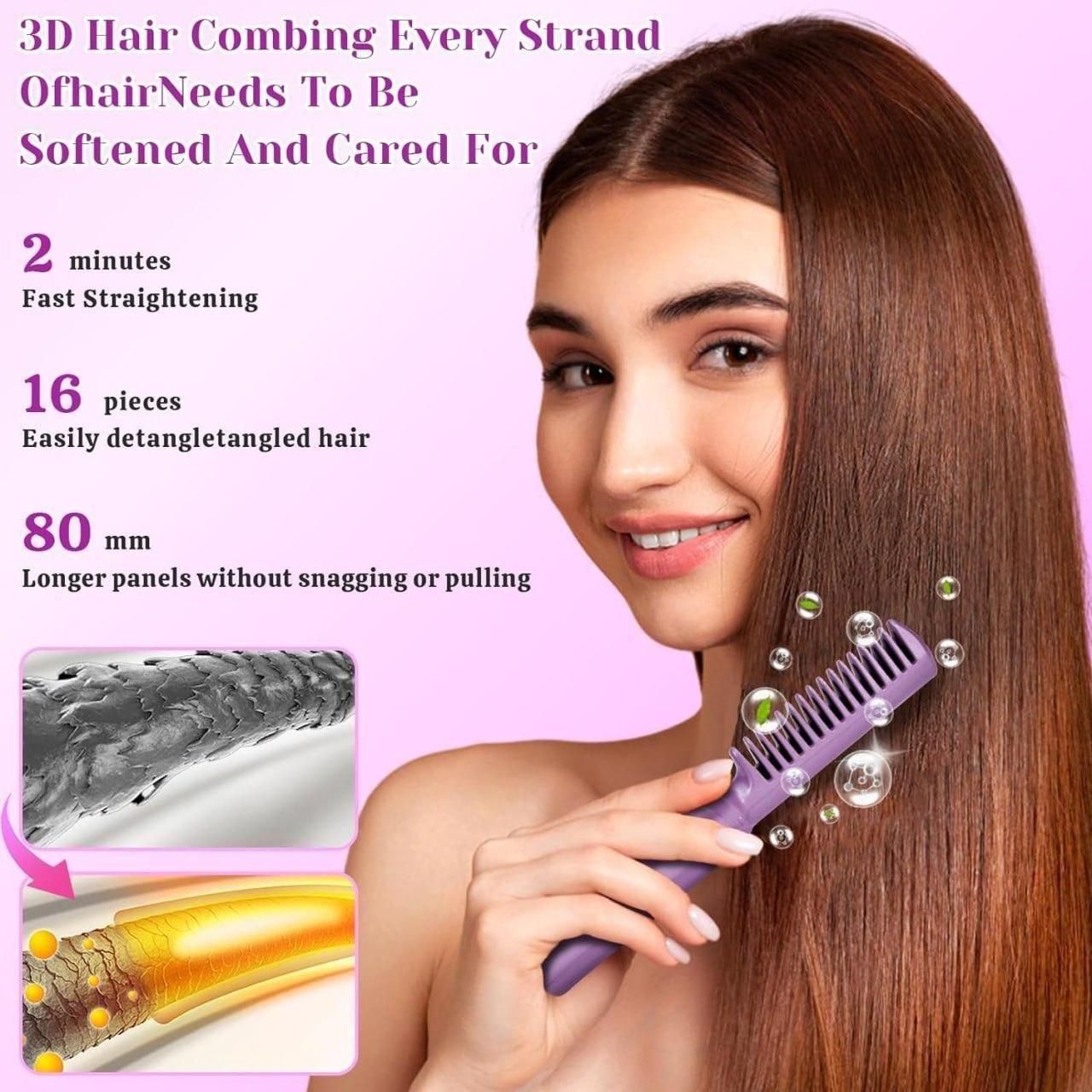 Meneflix Portable Mini Hair Straightener Cordless Rechargeable Mini Adjustable Hair Straightener Hot Comb sgxsqu-i1