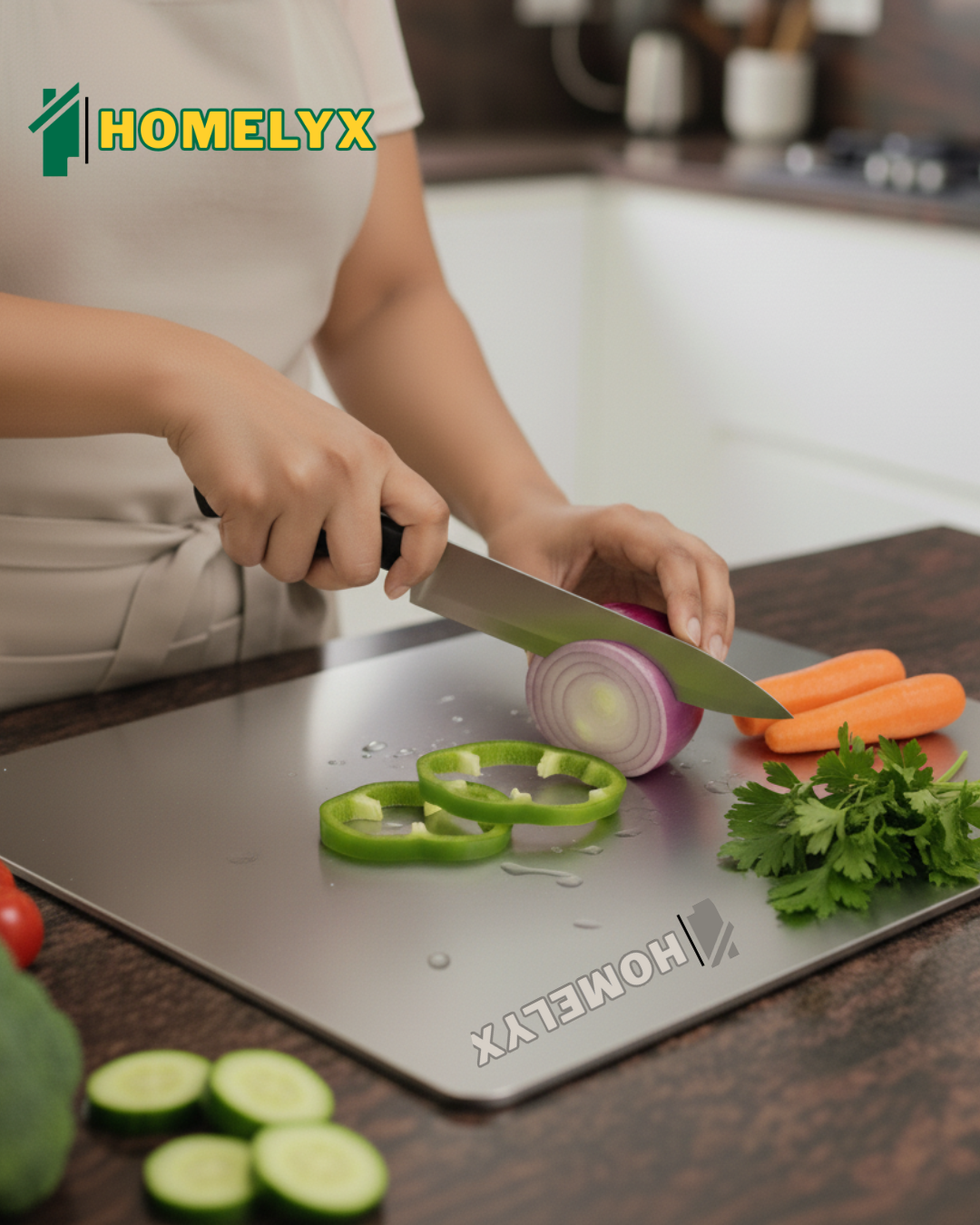 PREMIUM STAINLESS STEEL CHOPPING BOARD(35x31cm) sgxsqu-i1