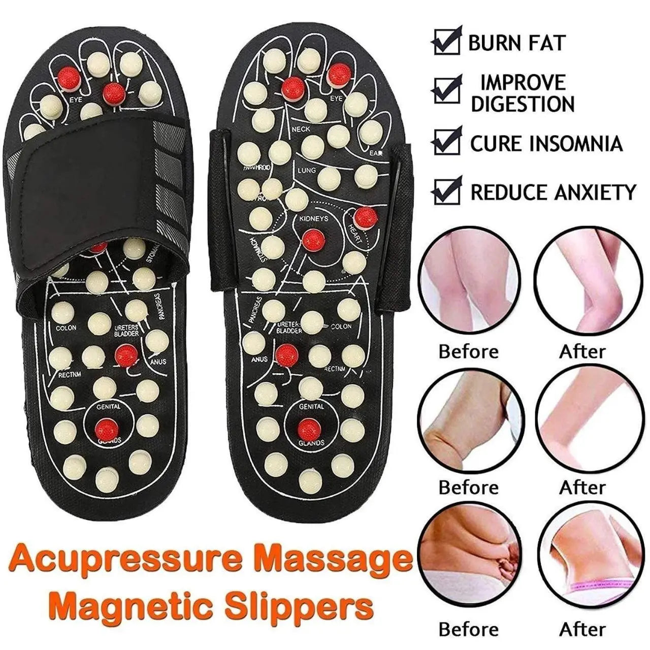 Acupressure and Magnetic Therapy Paduka Slippers for Full Body Blood Circulation For Men and Women sgxsqu-i1