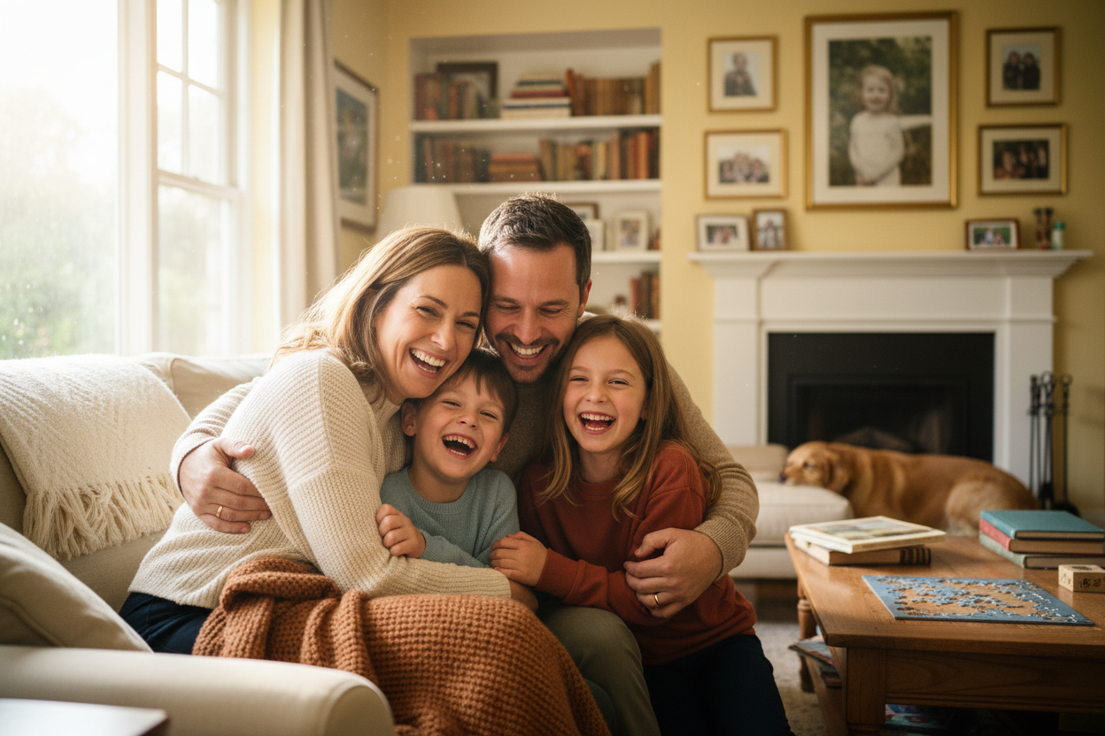 family photo with happiness 